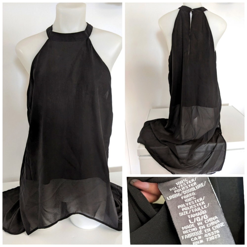 🆕 Black Round Neck Tunic Sz L